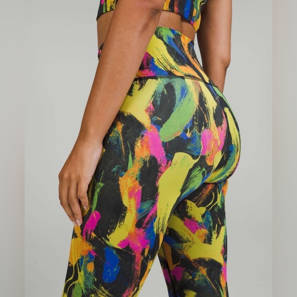 NWT Lululemon Wunder Train High-Rise Crop 23" *Undertone Black Multi Sz 2
